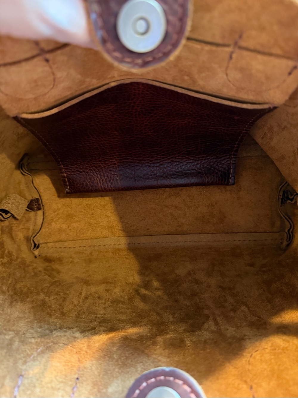 Portland Leather Cinnamon Bear Large Raindrop Satchel - Picture 4 of 5
